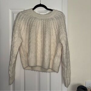 All in Favor Cream Cable Knit Sweater